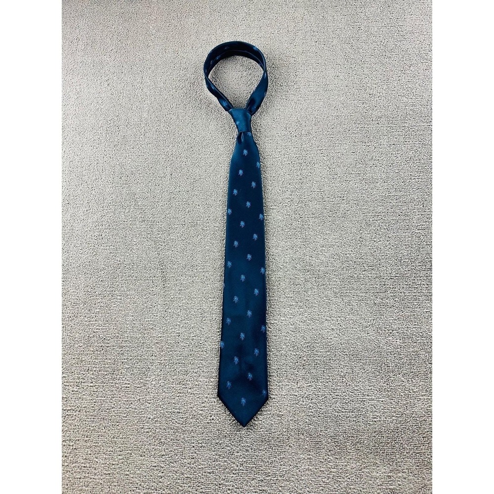 Vintage Philippe Longet Tie Men Blue‎ Abstract Starburst Paris New York Formal